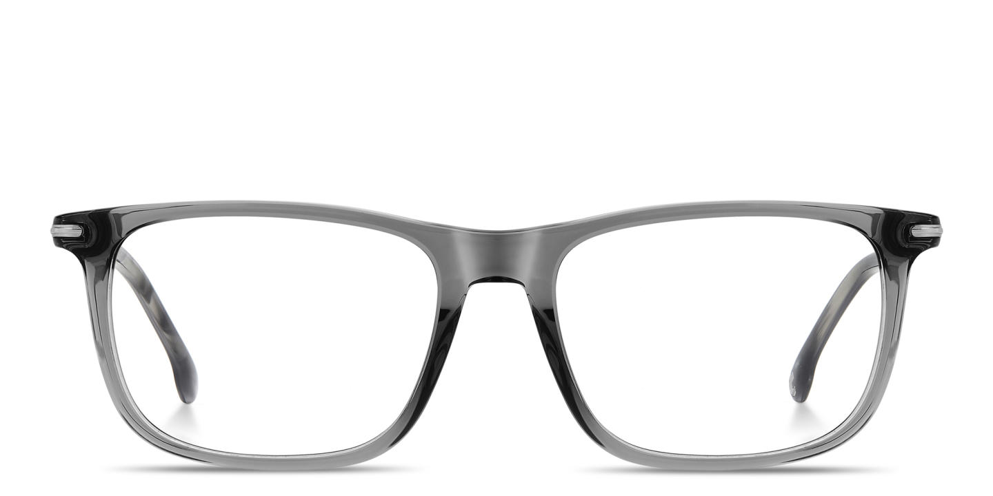 Shop Carrera Logo Print Rectangle Eyeglasses in Brown online.