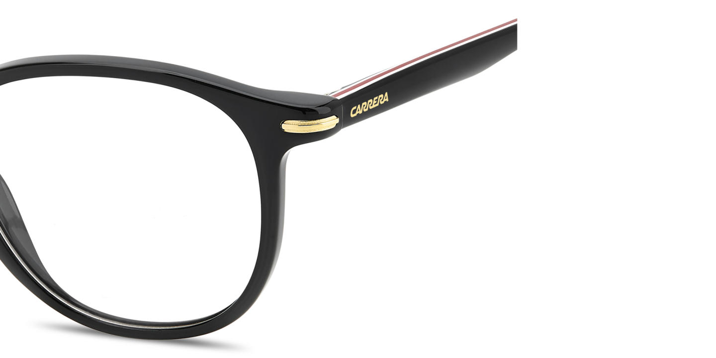 Shop Carrera Logo Print Panthos Eyeglasses in Black Ruthenium online.