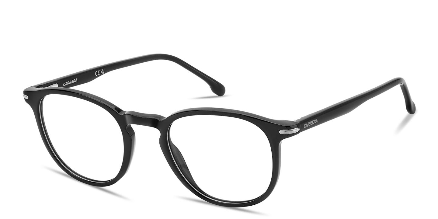 Shop Carrera Logo Print Panthos Eyeglasses in Black online.