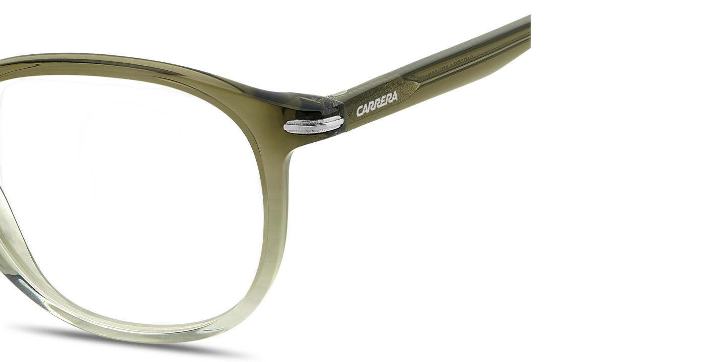 Shop Carrera Logo Print Panthos Eyeglasses in Green Horn online.