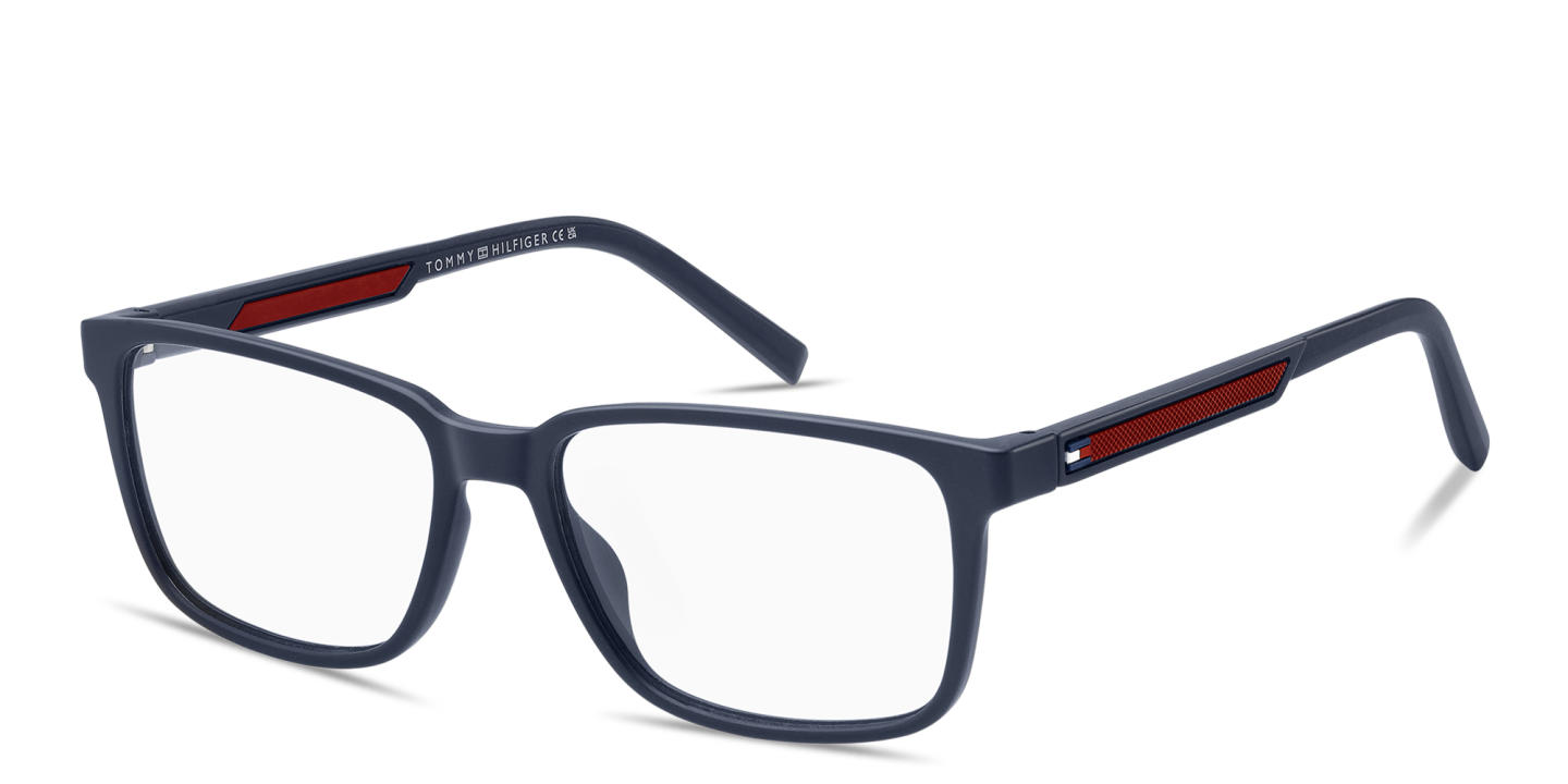 Tommy Hilfiger Logo Rectangle Eyeglasses in Dark Blue – Product Photo 1