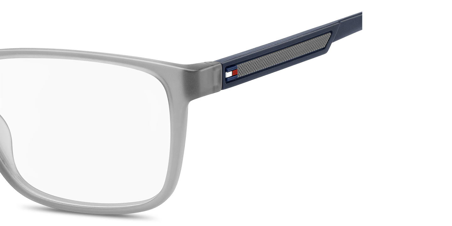 Tommy Hilfiger Logo Rectangle Eyeglasses in Grey – Product Photo 3