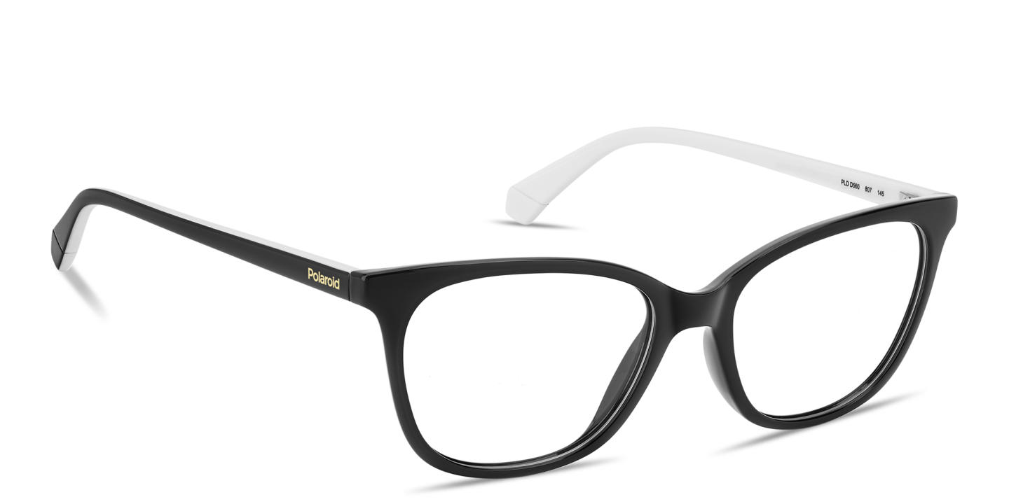 Polaroid Logo Lettering Rectangle Eyeglasses in Black – Product Photo 2
