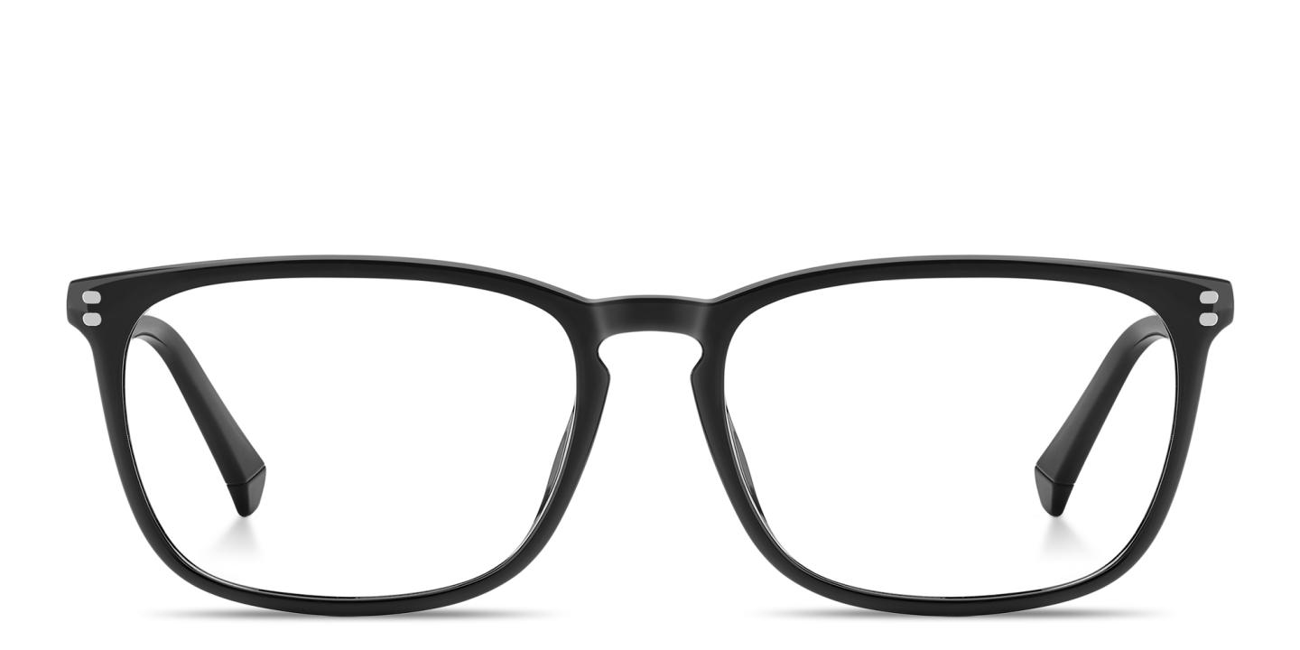 Shop Polaroid Logo Lettering Rectangle Eyeglasses in Black online.