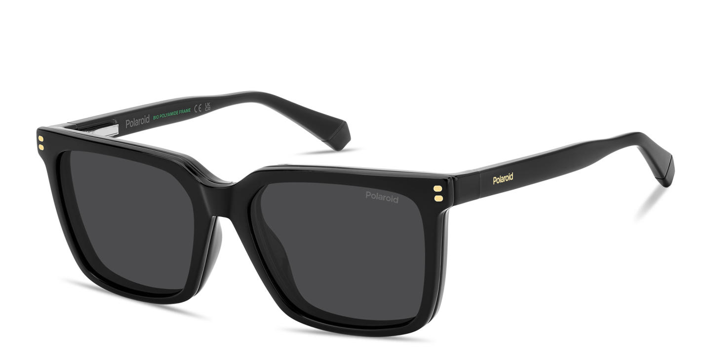 Polaroid Clip-On Unisex Rectangle Eyeglasses in Black – Product Photo 1