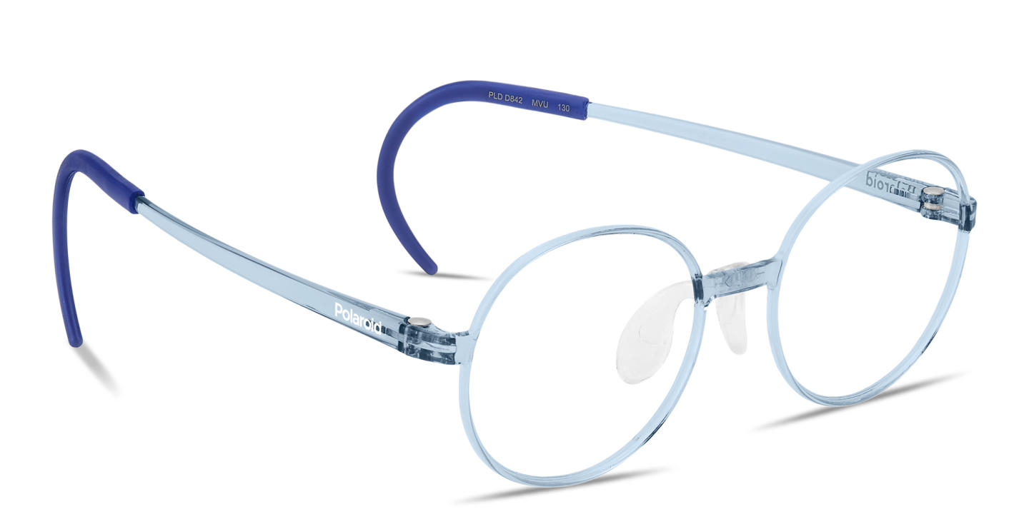 Shop Polaroid Kids Panthos Eyeglasses in Transparent Azure online.