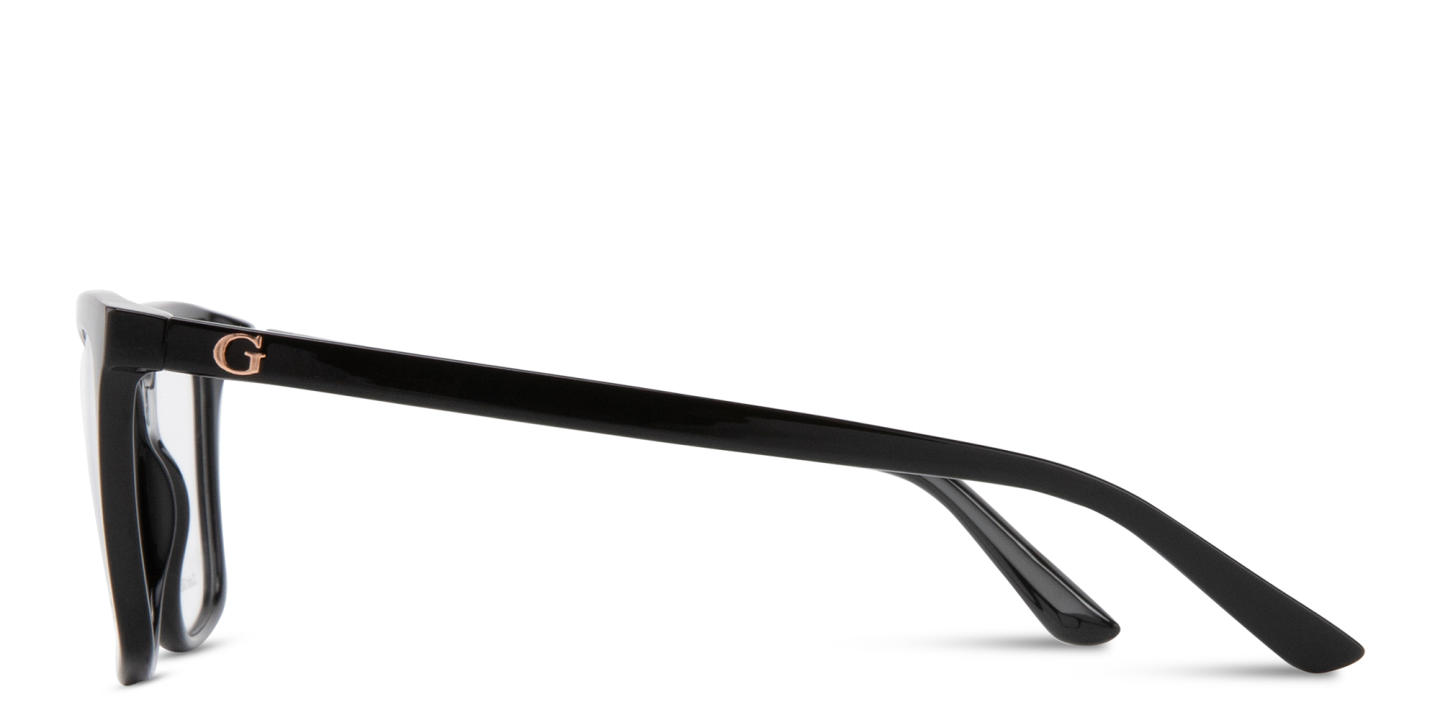 Shop Guess G Logo Clip-On Square Eyeglasses in Black online.
