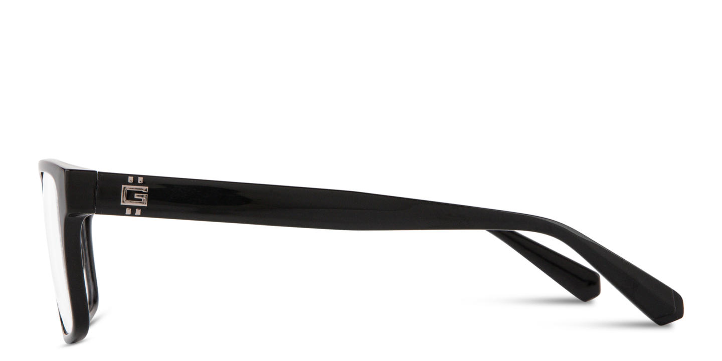 Shop Guess G Logo Clip-On Rectangle Eyeglasses in Black online.