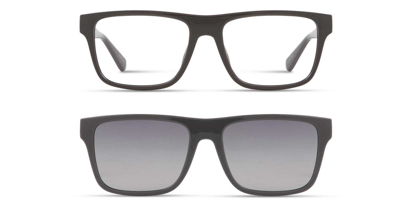 Shop Guess G Logo Clip-On Rectangle Eyeglasses in Grey online.