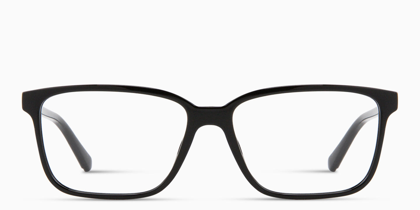 Shop Guess G Logo Clip-On Wide Rectangle Eyeglasses in Black online.