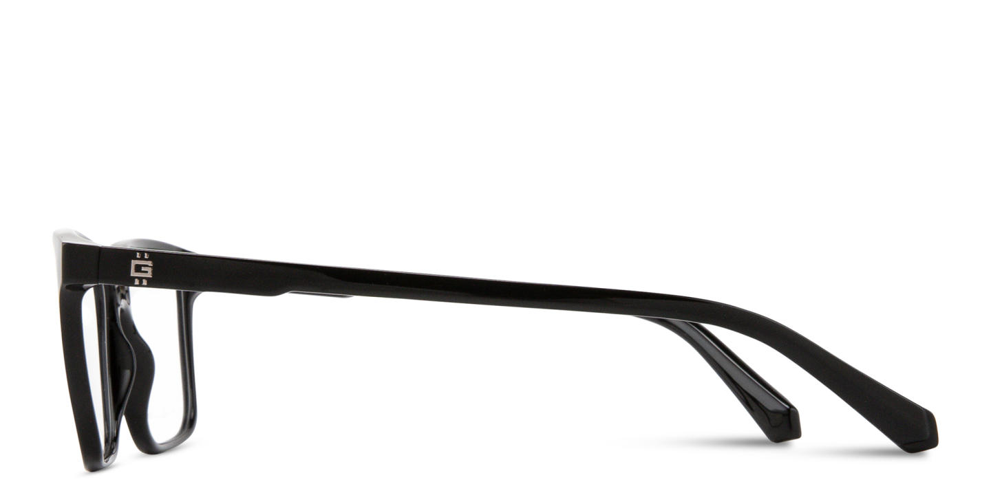 Shop Guess G Logo Clip-On Wide Rectangle Eyeglasses in Black online.