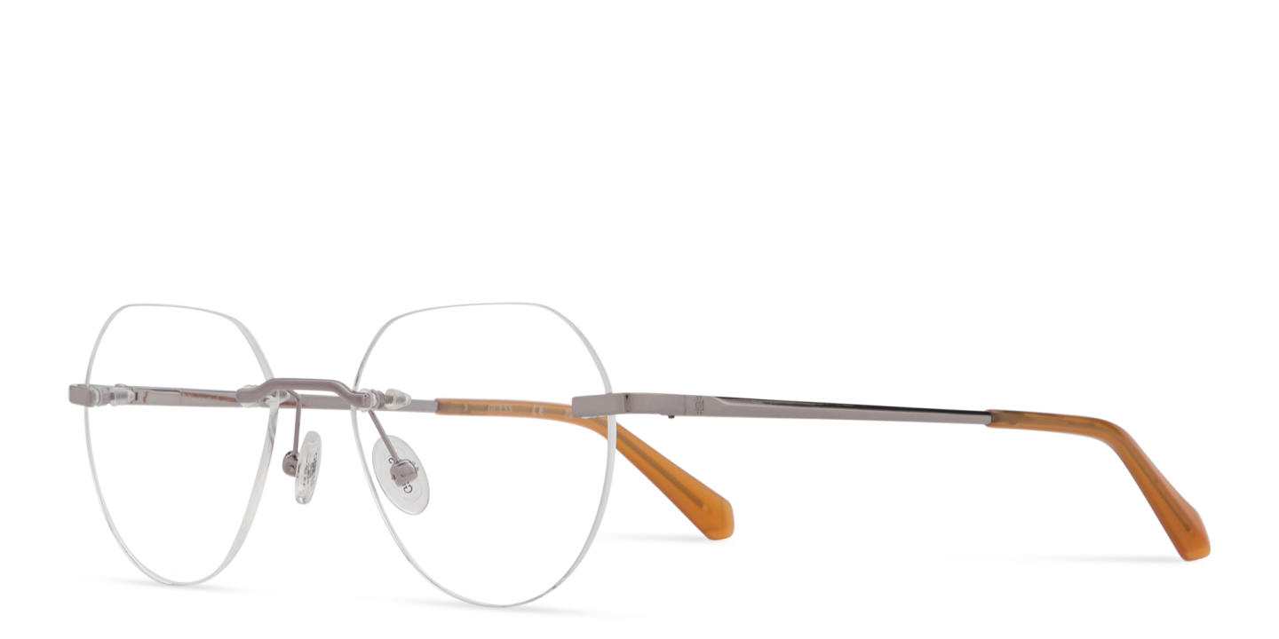 Shop Guess G Logo Rimless Panthos Eyeglasses in Gunmetal online.