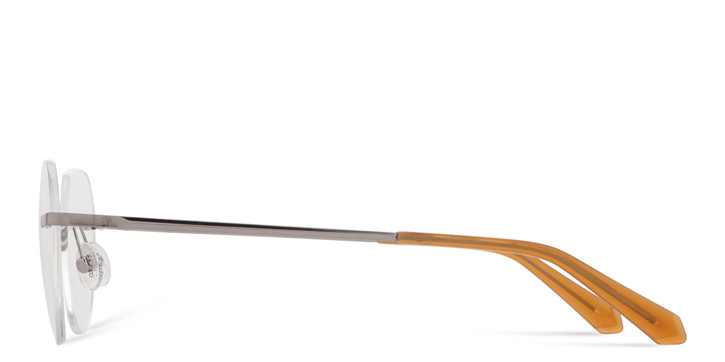 Shop Guess G Logo Rimless Panthos Eyeglasses in Gunmetal online.