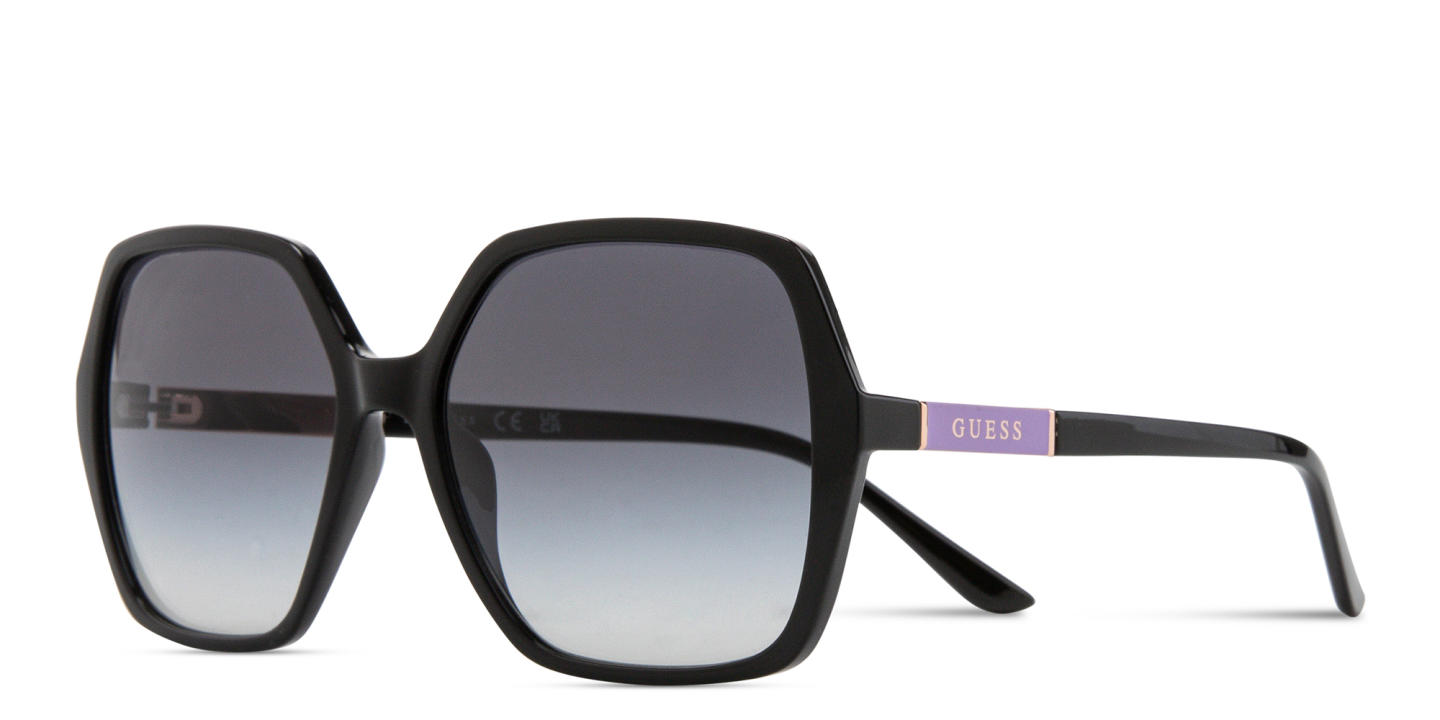 Shop Guess Logo Lettering Oversized Square Sunglasses in Black online.