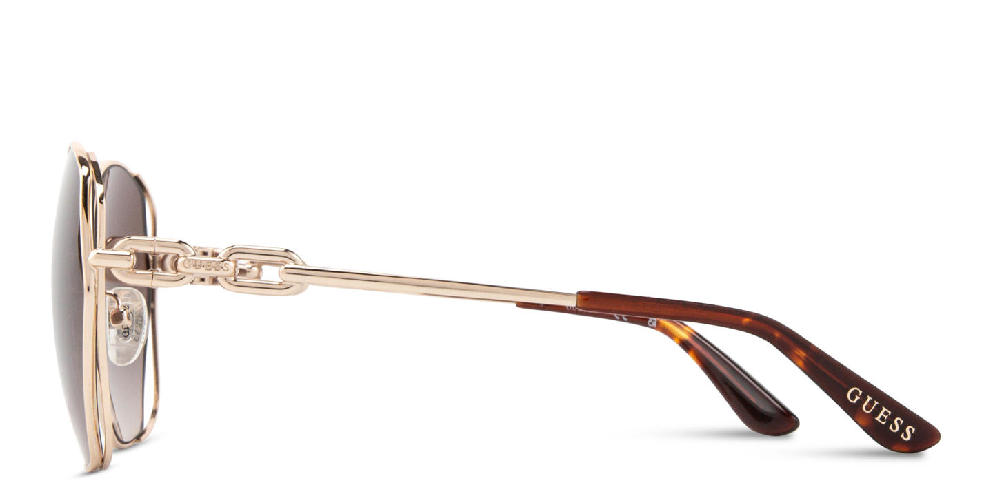 Shop Guess Chain-Embellished Oversized Irregular Sunglasses in Gold online.