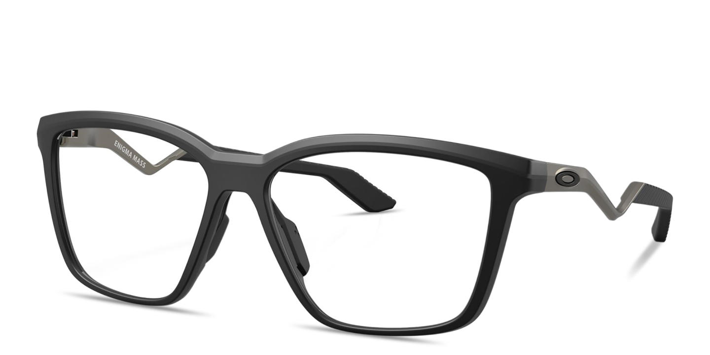 Shop Oakley Enigma Mass Unisex Square Eyeglasses in Black online.