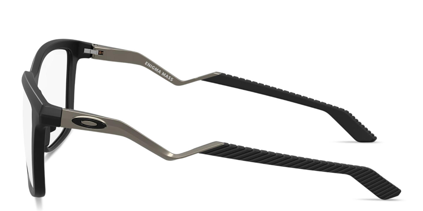 Shop Oakley Enigma Mass Unisex Square Eyeglasses in Black online.
