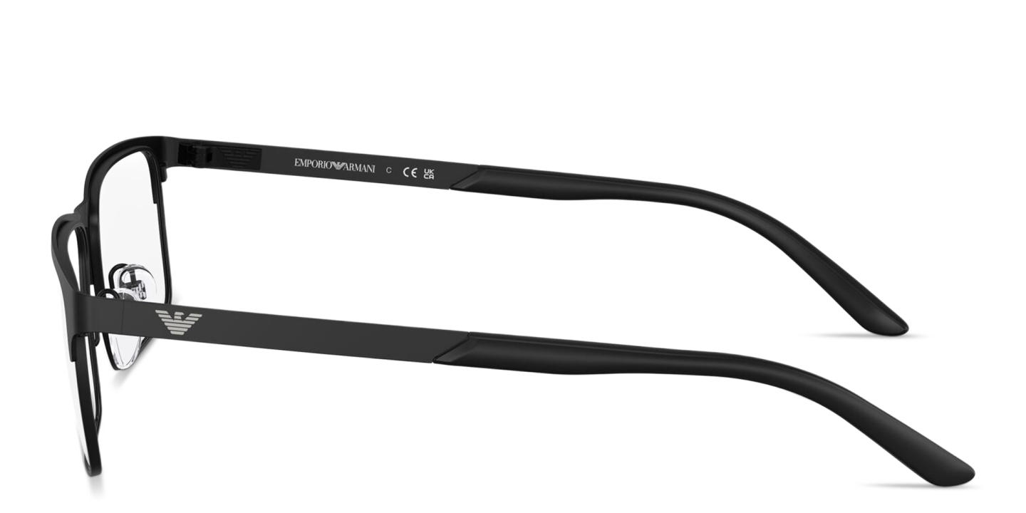 Emporio Armani Eagle Logo Rectangle Eyeglasses in Black – Product Photo 2