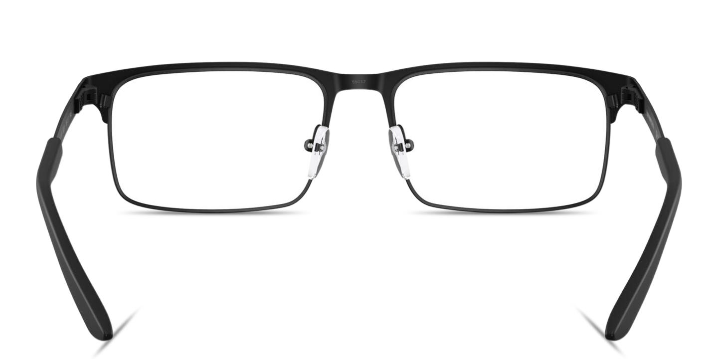 Emporio Armani Eagle Logo Rectangle Eyeglasses in Black – Product Photo 3