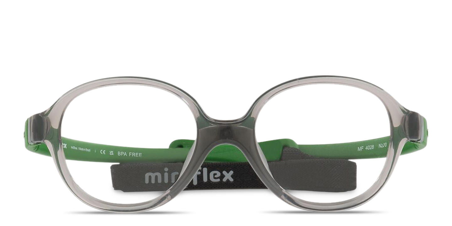Shop Mira Flex Kids Round Eyeglasses in Transparent Grey online.