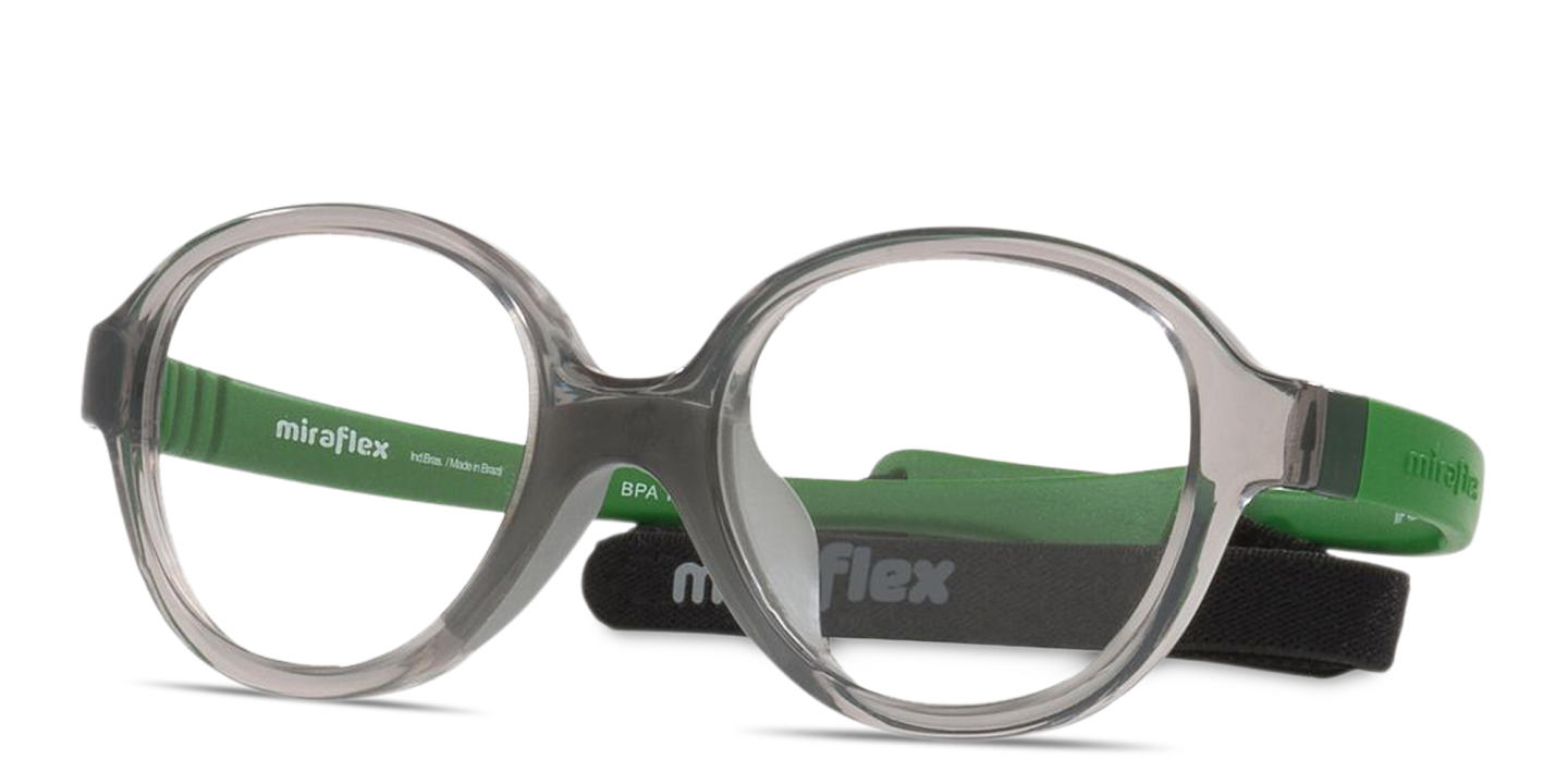 Shop Mira Flex Kids Round Eyeglasses in Transparent Grey online.