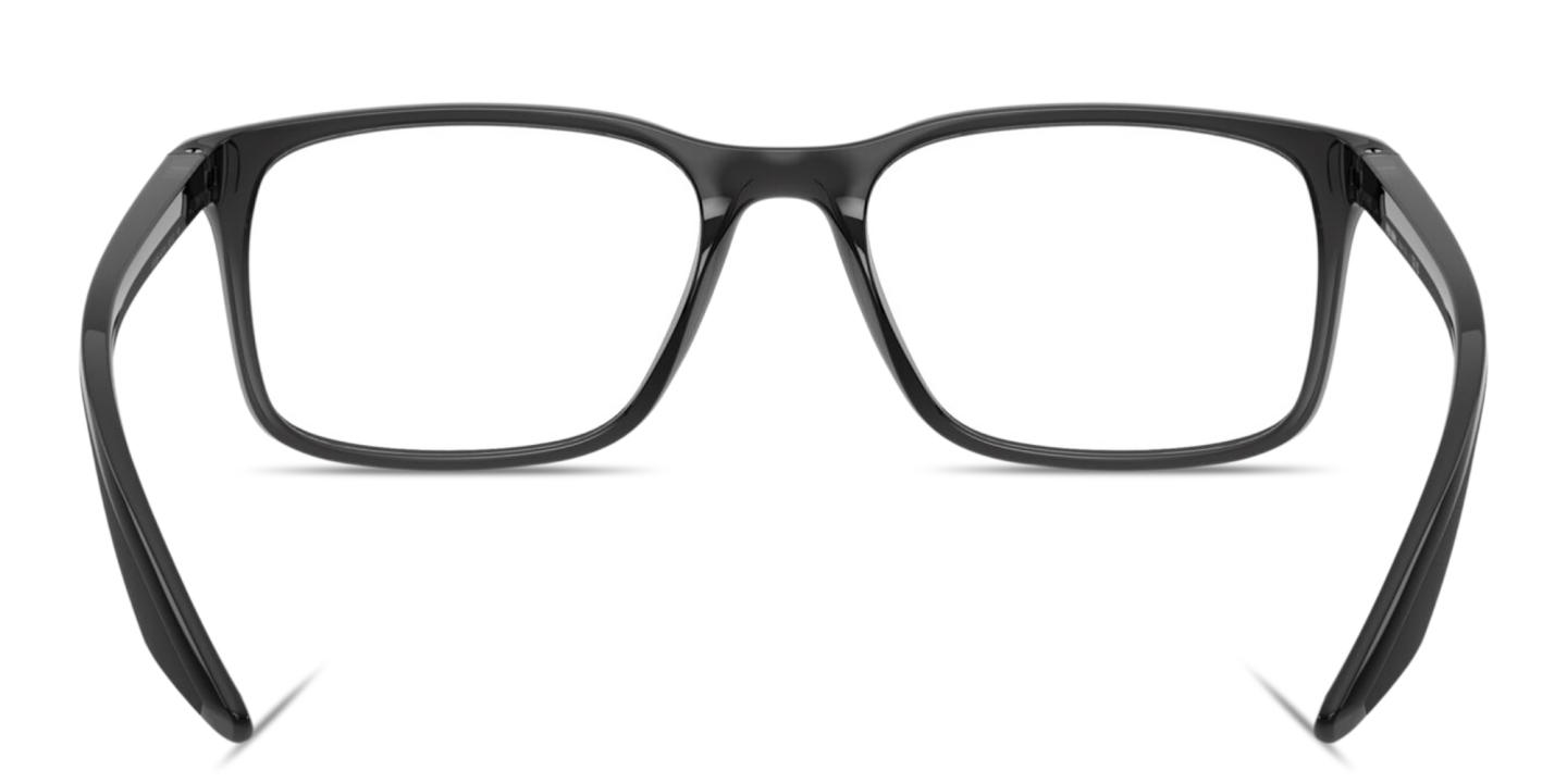 Shop Prada Linea Rossa Logo Lettering Pillow Eyeglasses in Crystal Grey online.