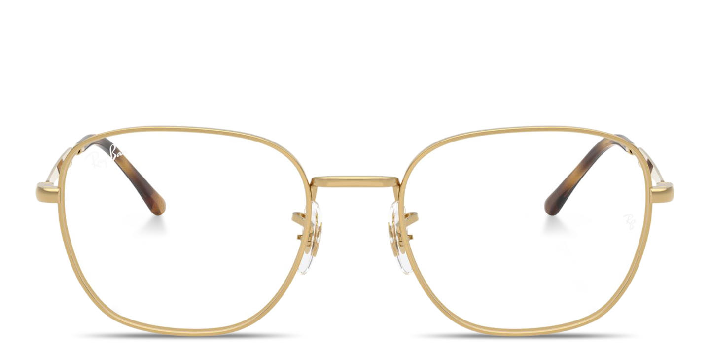 Shop Ray-Ban Optics Unisex Square Eyeglasses in Gold online.