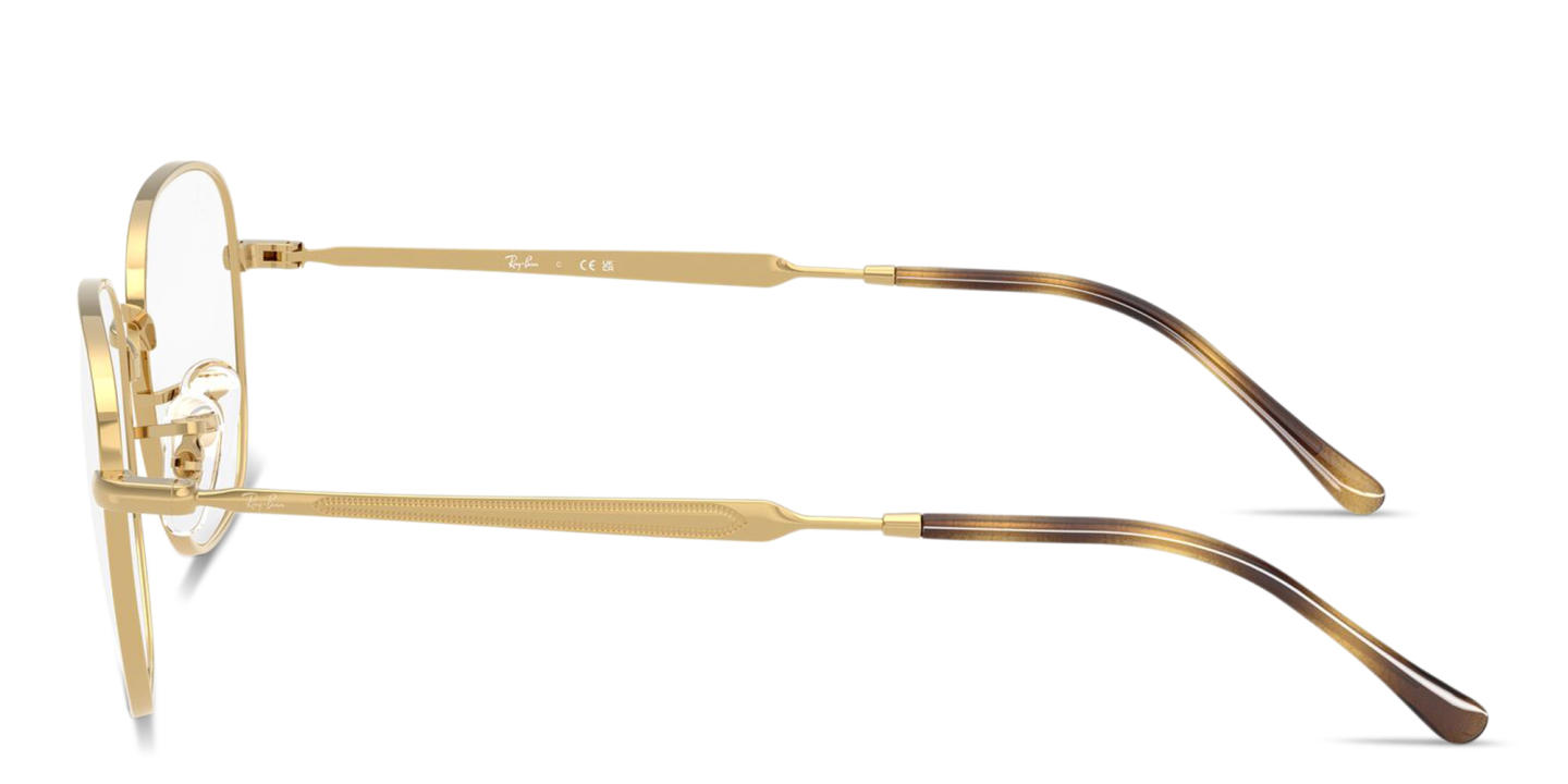 Shop Ray-Ban Optics Unisex Square Eyeglasses in Gold online.