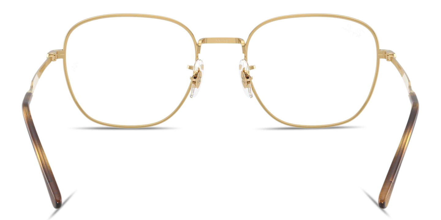 Shop Ray-Ban Optics Unisex Square Eyeglasses in Gold online.