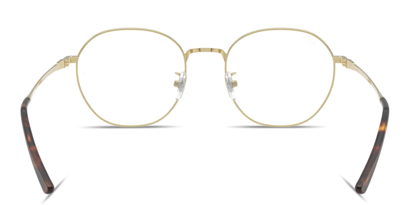 Shop Ray-Ban Optics Titanium Unisex Square Eyeglasses in Pale Gold online.