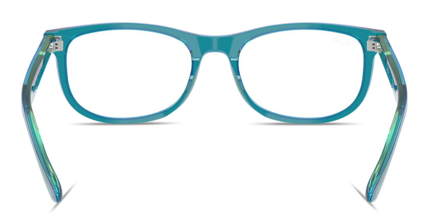 Shop Ray-Ban Junior Optics Kids Pillow Eyeglasses in Transparent Blue online.