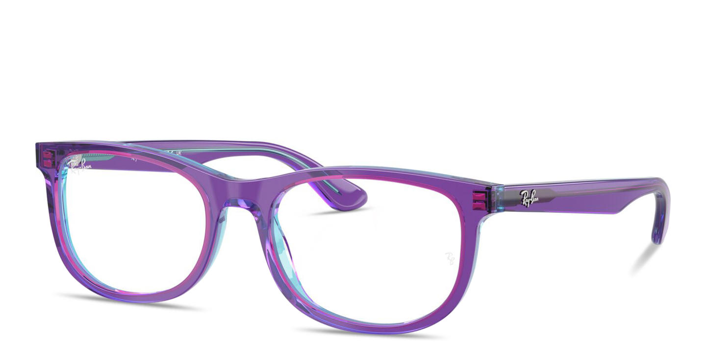 Shop Ray-Ban Junior Optics Kids Pillow Eyeglasses in Transparent Violet online.