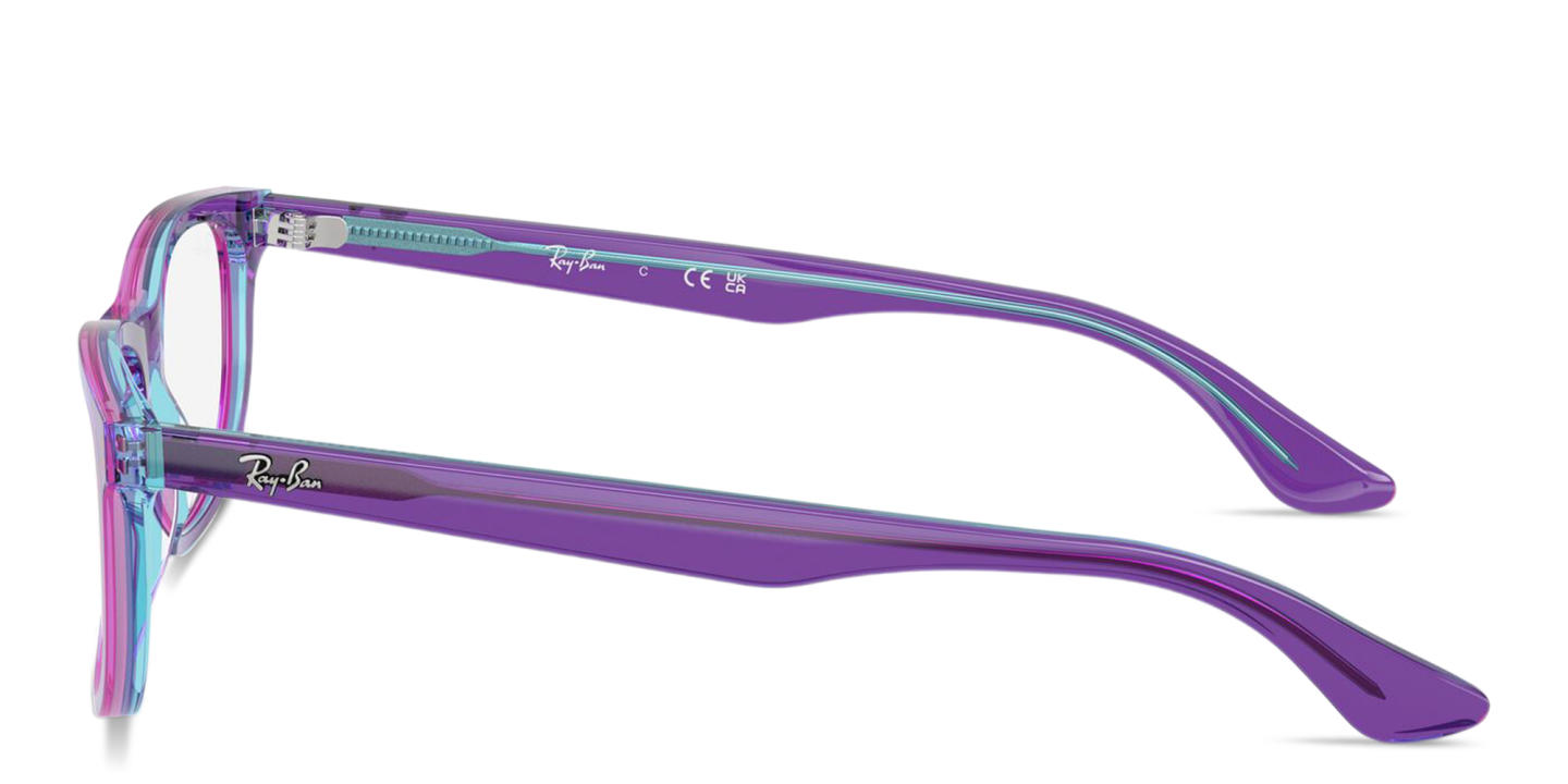 Shop Ray-Ban Junior Optics Kids Pillow Eyeglasses in Transparent Violet online.