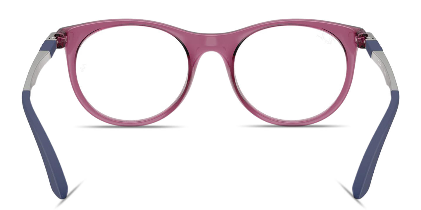 Shop Ray-Ban Junior Optics Kids Panthos Eyeglasses in Transparent Violet online.