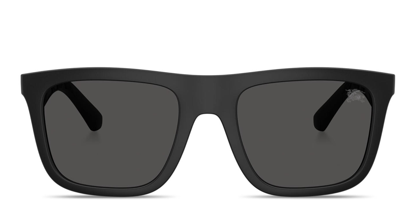 Shop BURBERRY Logo Signature Square Sunglasses in Black online.
