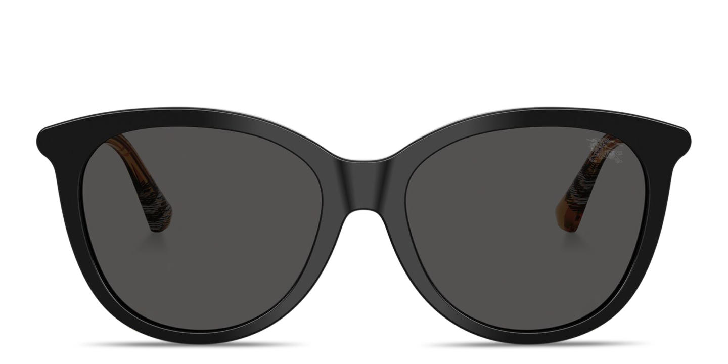 Shop BURBERRY Vintage Check Panthos Sunglasses in Black online.