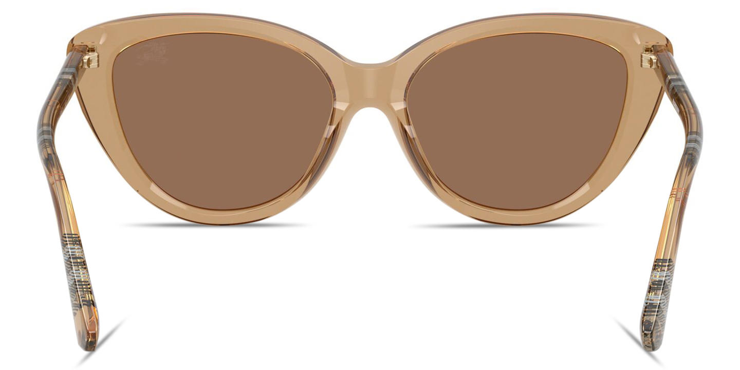 Shop BURBERRY Vintage Check Cat-Eye Sunglasses in Transparent Brown online.