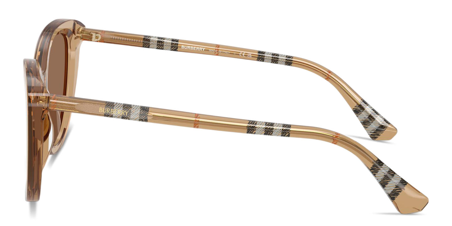 BURBERRY Vintage Check Cat-Eye Sunglasses in Transparent Brown – Product Photo 2