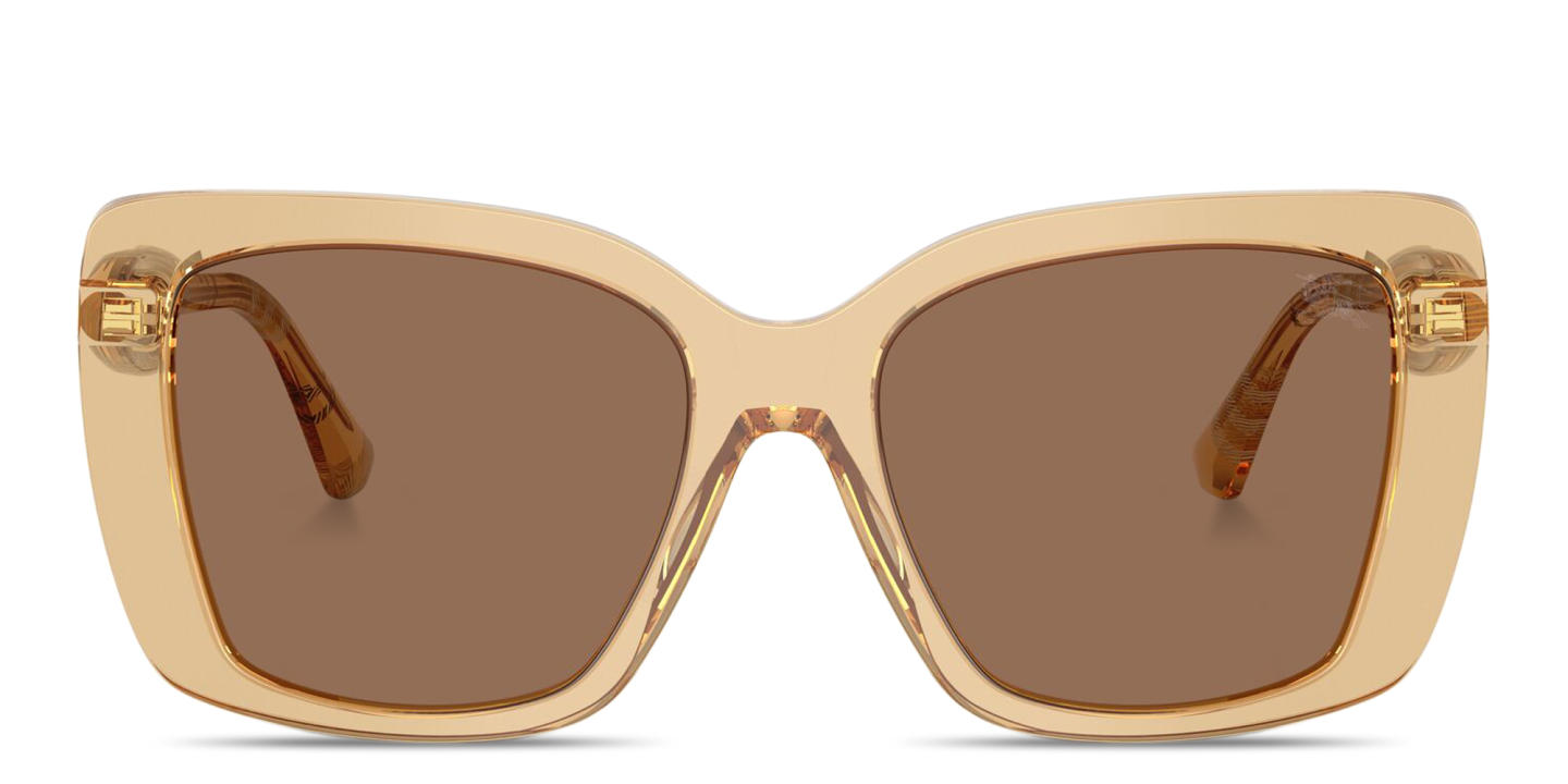 BURBERRY Vintage Check Oversized Square Sunglasses in Transparent Brown – Product Photo 0