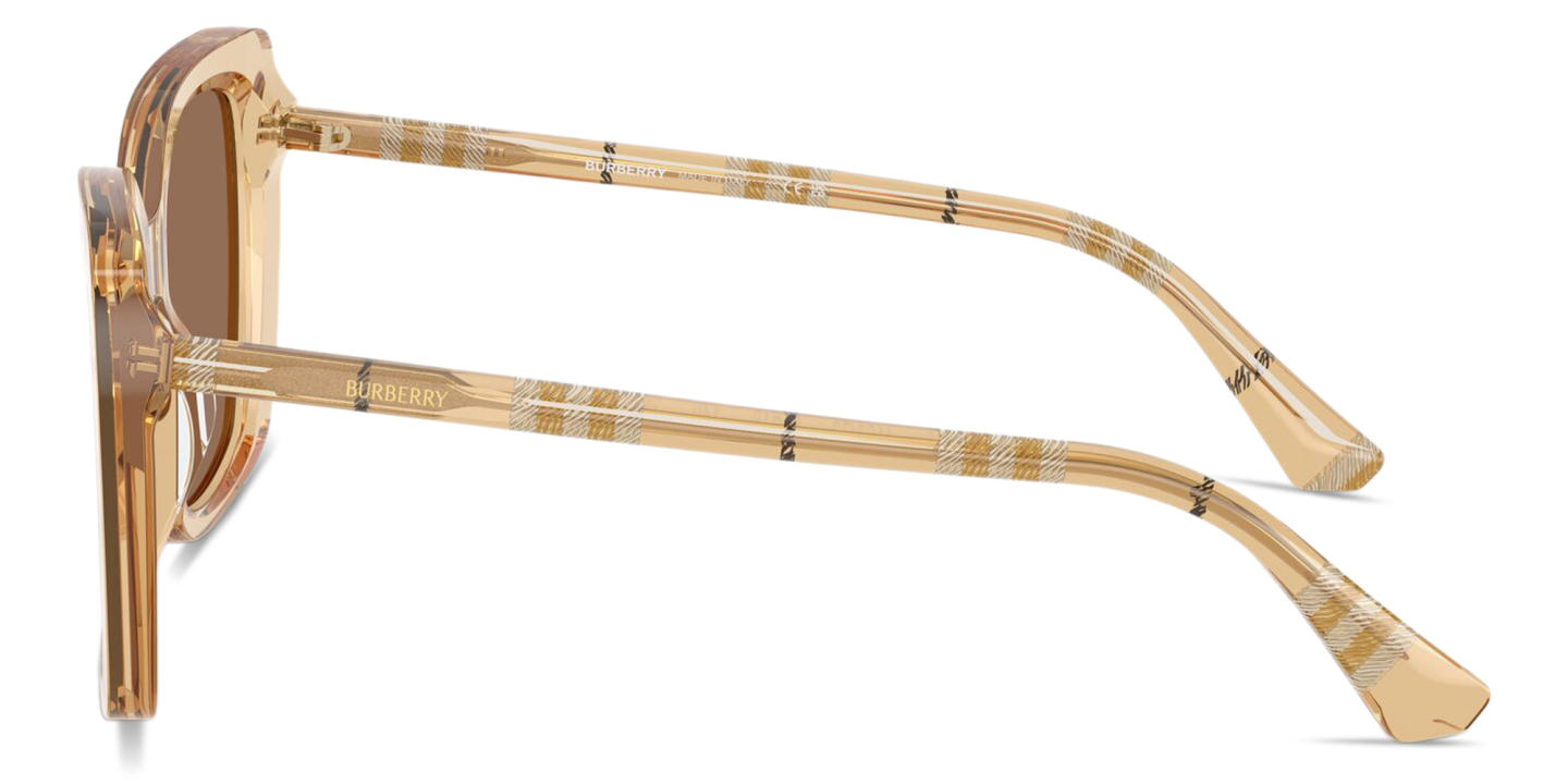 BURBERRY Vintage Check Oversized Square Sunglasses in Transparent Brown – Product Photo 2