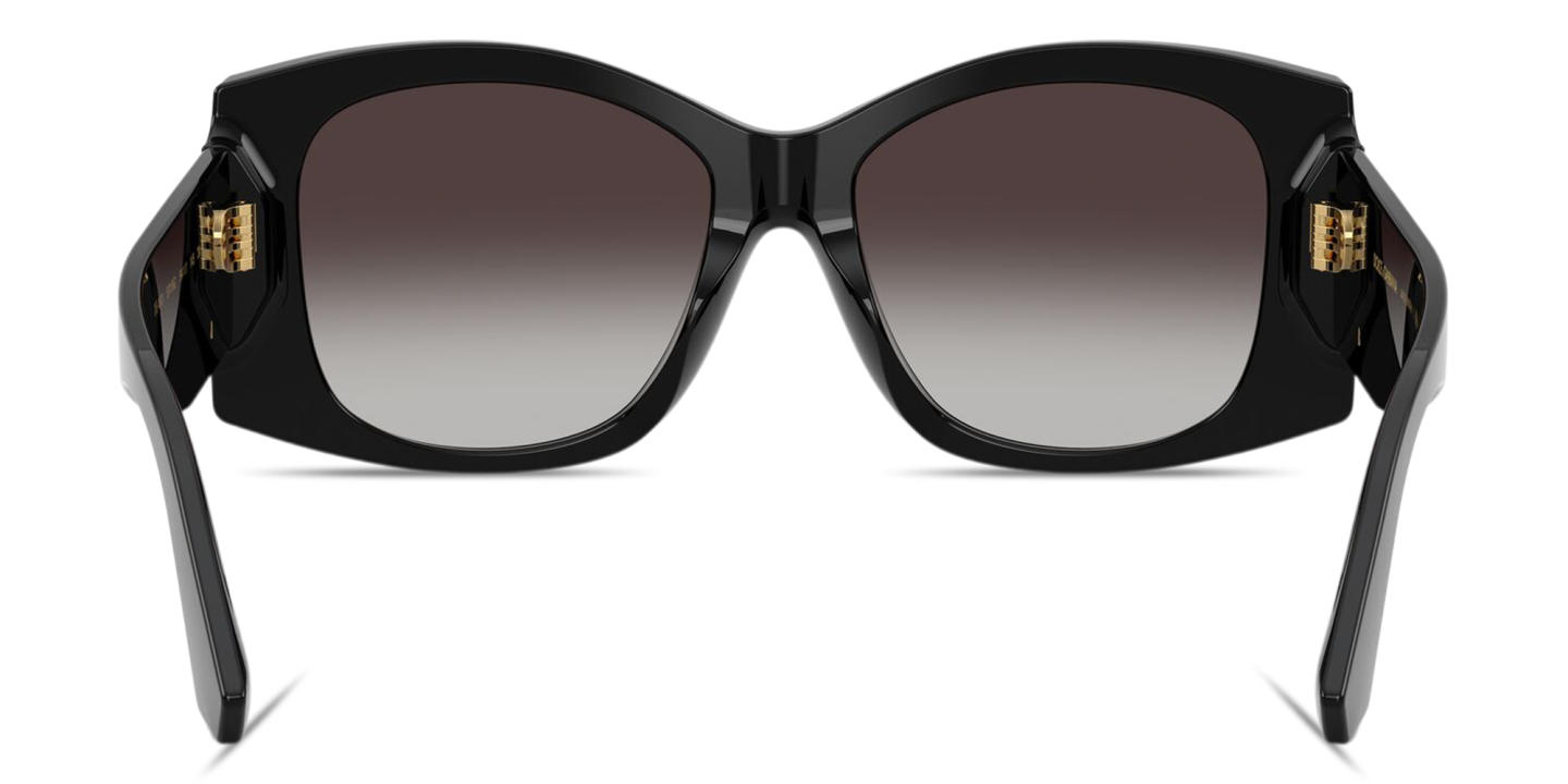 Shop Dolce & Gabbana DG Logo Cat-Eye Sunglasses in Black online.