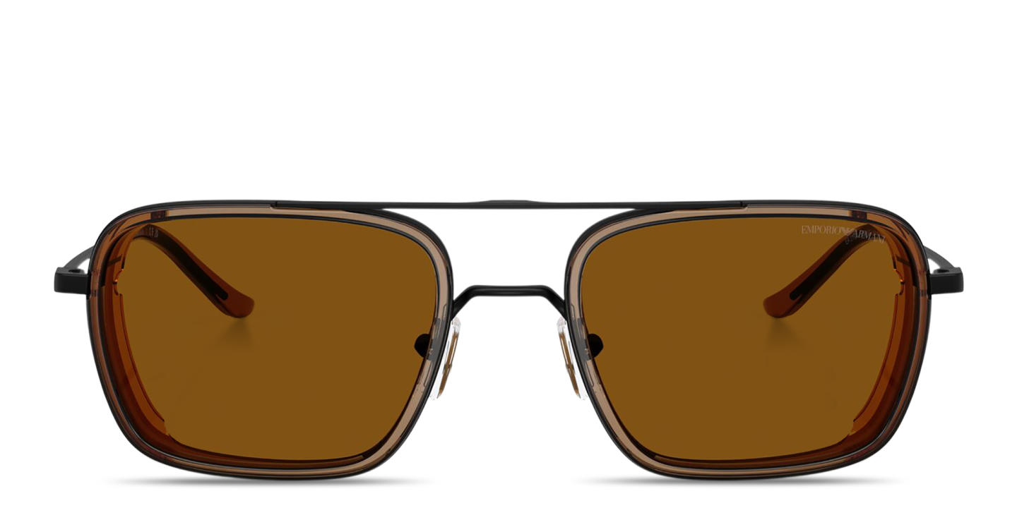 Emporio Armani Eagle Logo Square Sunglasses in Black – Product Photo 0