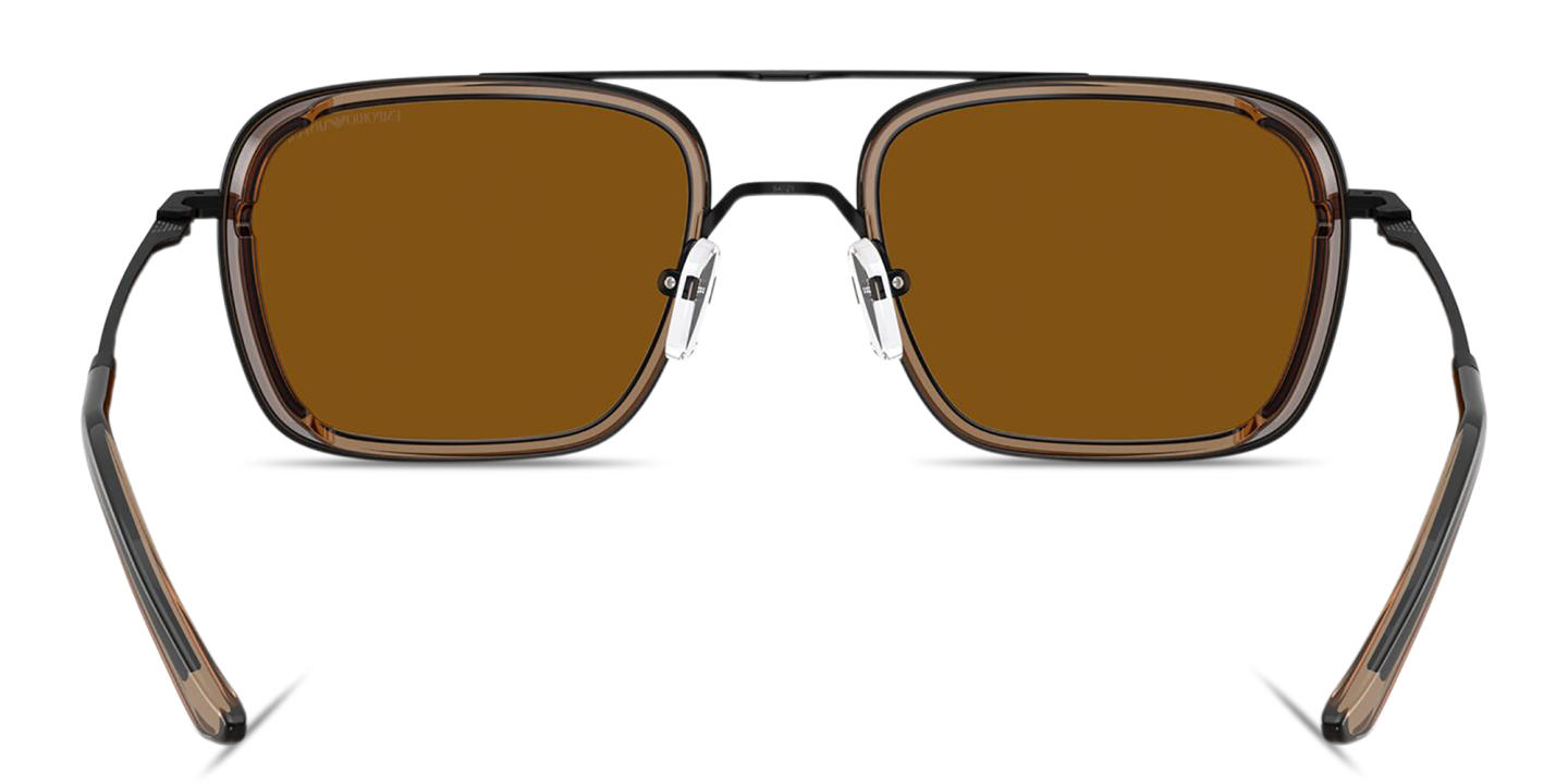 Shop Emporio Armani Eagle Logo Square Sunglasses in Black online.