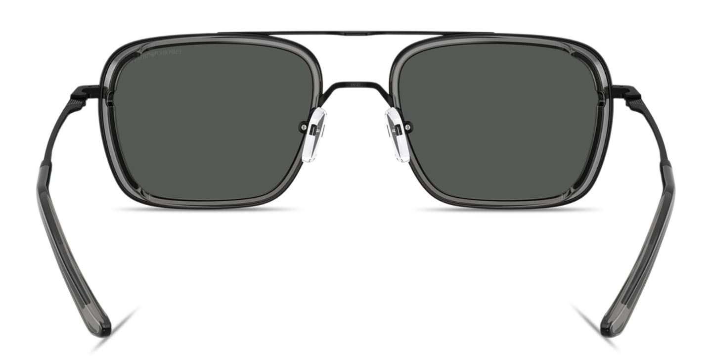 Shop Emporio Armani Eagle Logo Square Sunglasses in Black online.