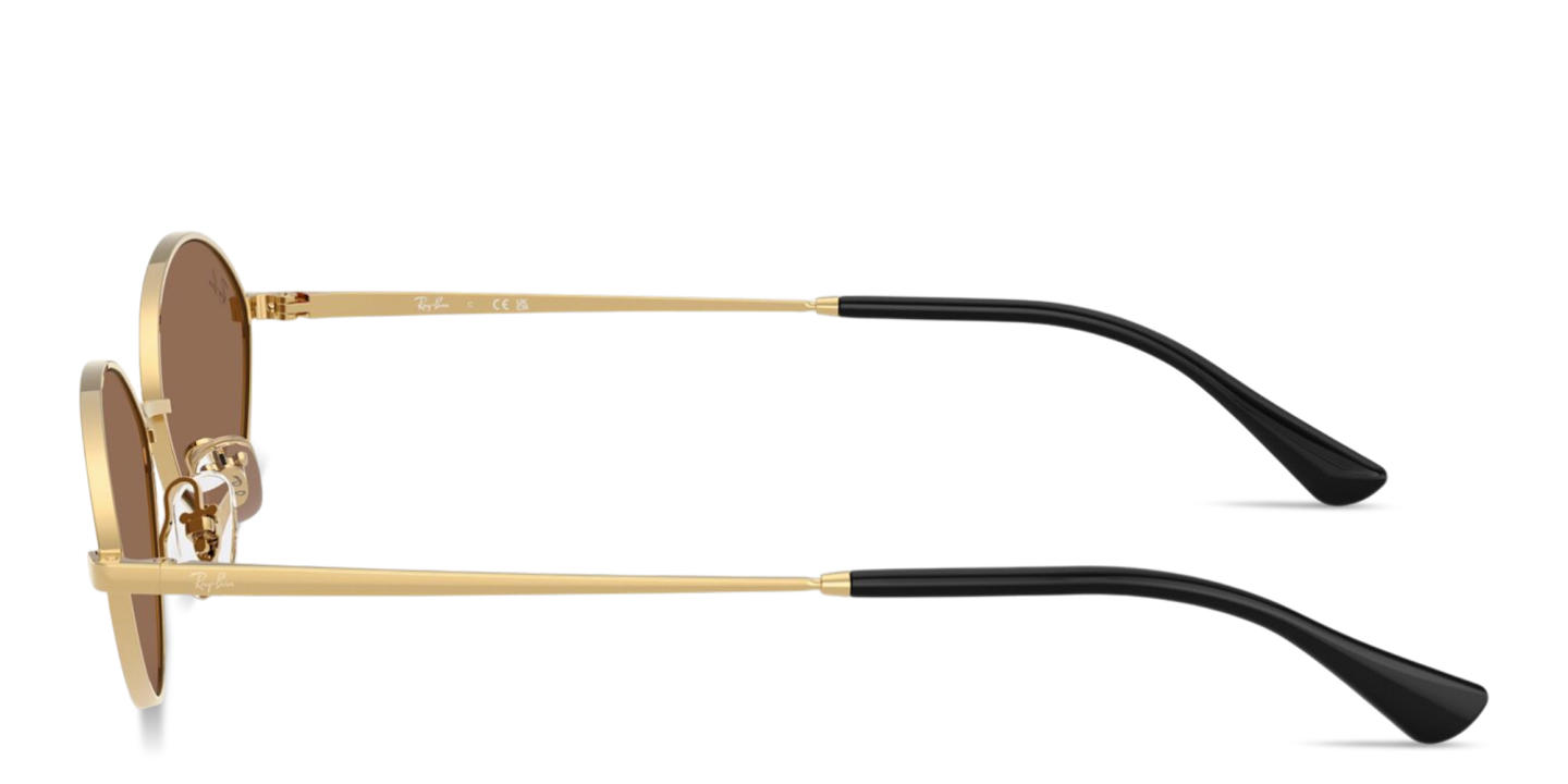 Shop Ray-Ban Kai Unisex Oval Sunglasses in Gold online.
