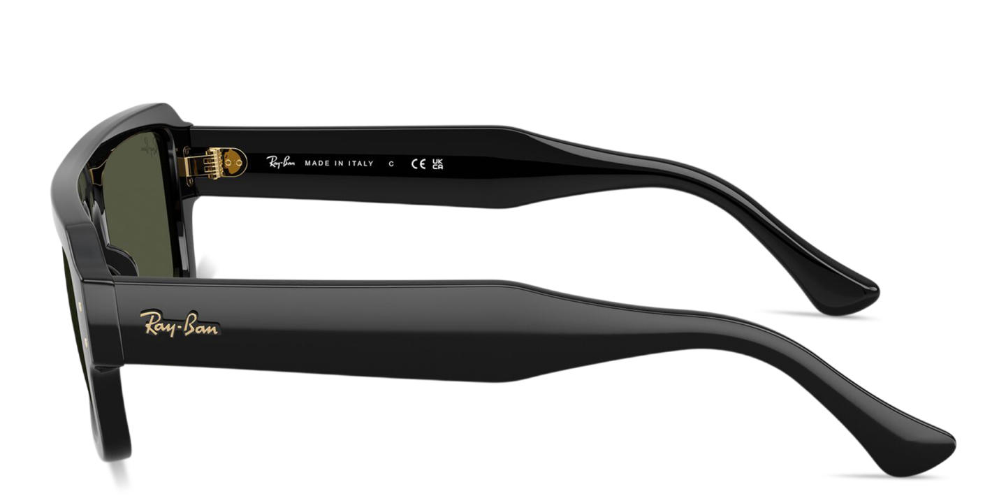 Shop Ray-Ban Lukas Unisex Rectangle Sunglasses in Black online.