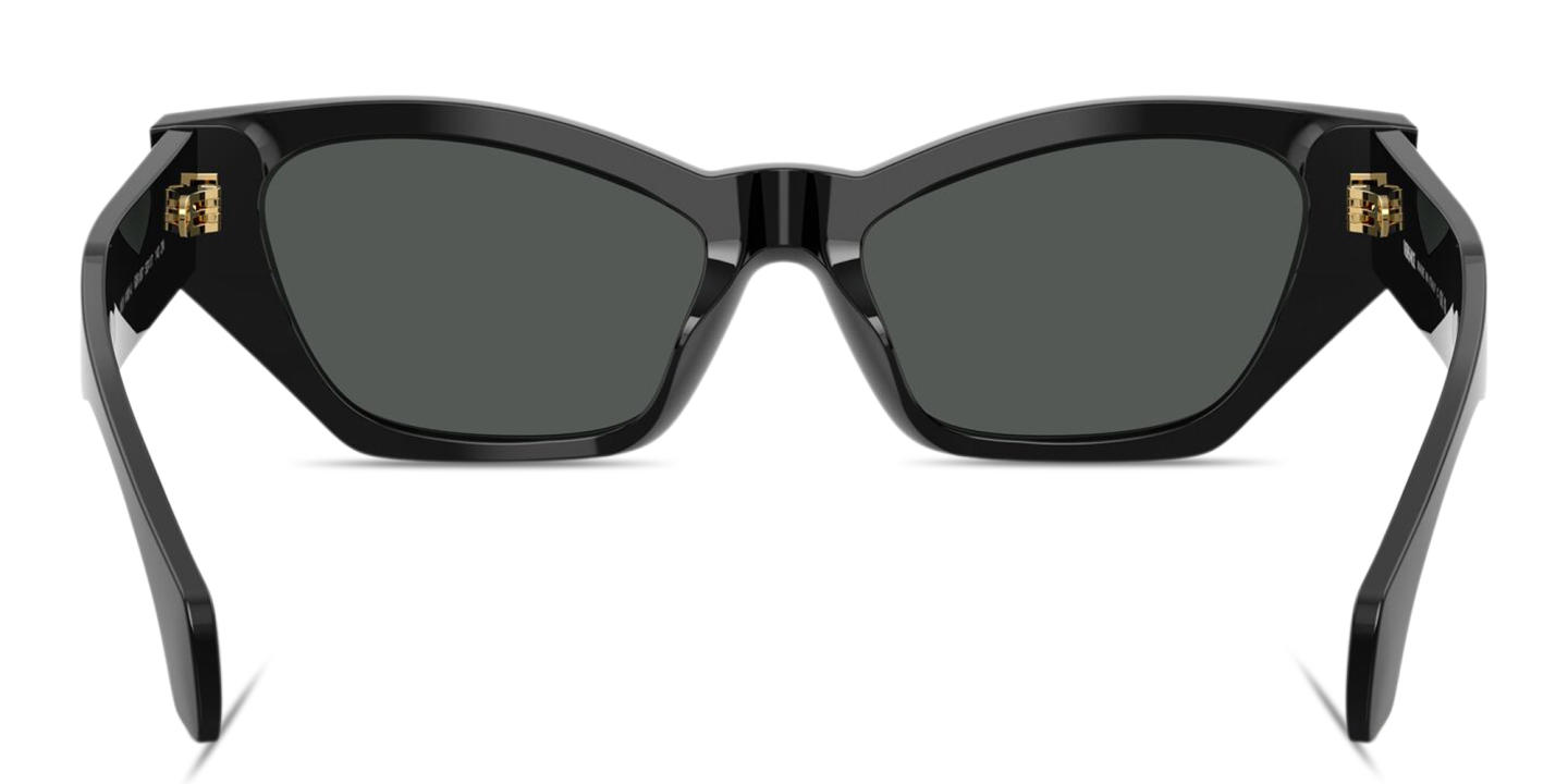 Shop VERSACE Logo Signature Cat-Eye Sunglasses in Black online.