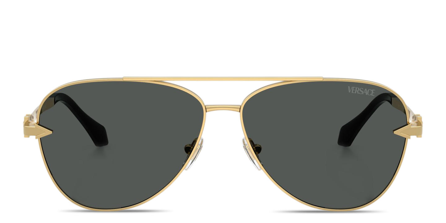 Shop VERSACE Avanti Pilot Sunglasses in Gold online.