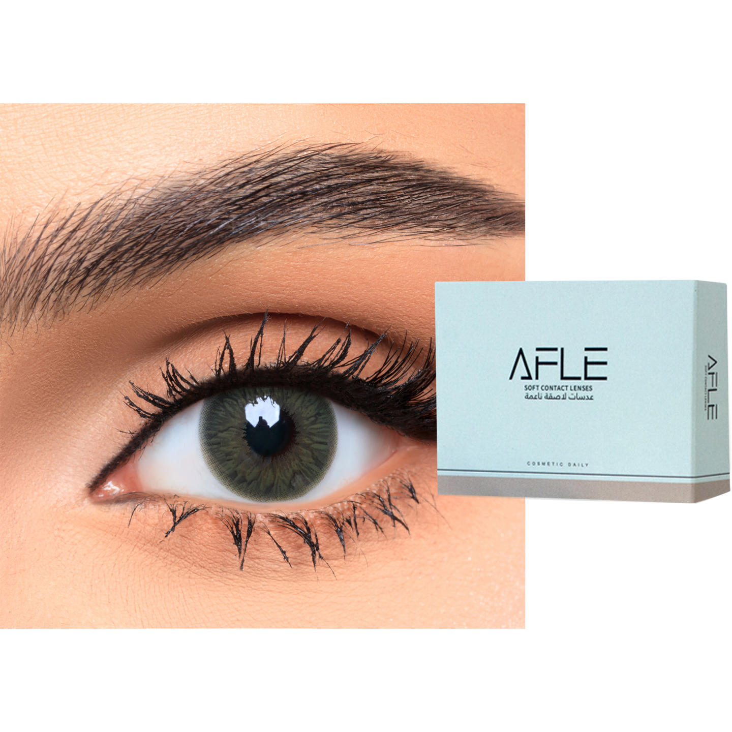 AFLE 1-Day Color Contact Lenses in Emerald – Product Photo 1