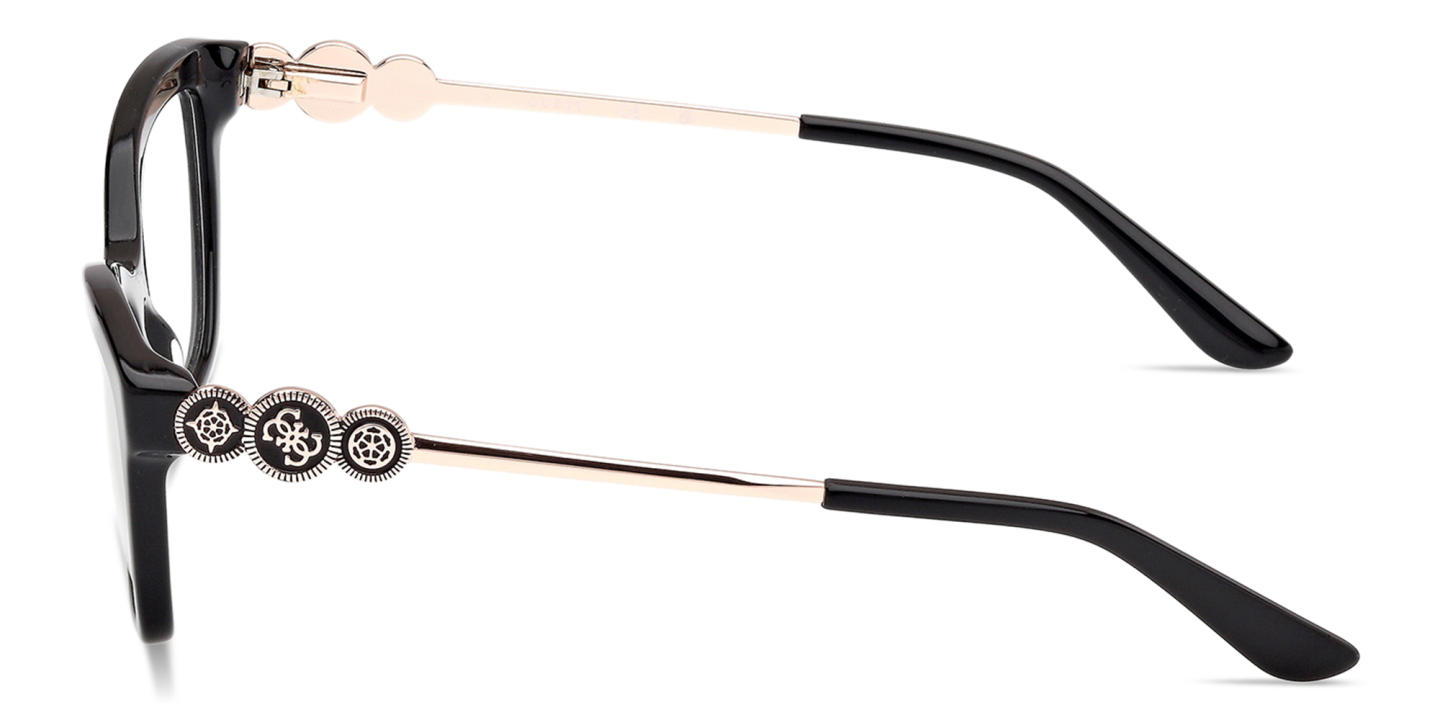 Shop Guess Rectangle Eyeglasses in Black online.